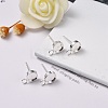 201 Stainless Steel Stud Earring Findings STAS-H410-08S-C-4