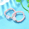 Natural Rose Quartz Stretch Rings RJEW-JR00255-03-3