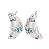 Rack Plating Brass Micro Pave Cubic Zirconia Stud Earring EJEW-C102-15P-02-1
