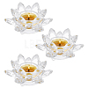 Lotus Shape Glass Candle Holder DJEW-WH0039-176B-1