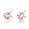 Brass Stud Earring Findings KK-L199-B-M-2