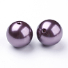 Old Rose Imitated Pearl Acrylic Round Beads X-PACR-30D-44-2