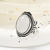 Natural Quartz Crystal Adjustable Rings RJEW-I108-01AS-09-2