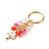 4Pcs Heart/Rainbow/Mermaid/Mushroom Alloy Enamel Pendant Keychain KEYC-JKC00412-02-5