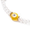 Glass & Lampwork Evil Eye Beaded Stretch Bracelet for Women BJEW-TA00136-01-4