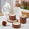 OLYCRAFT 5Pcs 5 Styles Natural Wood Candle Holders AJEW-OC0002-07-4