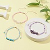3Pcs 3 Style Natural Mixed Gemstone Chips & Glass Seed Braided Bead Bracelets Sets BJEW-JB09573-2