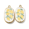 Fruit & Floral & Animals Printed Handmade Porcelain Pendants X-STAS-Z207-01G-03-1