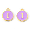 Golden Plated Alloy Enamel Charms X-ENAM-S118-10I-1