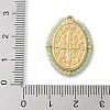 304 Stainless Steel Oval Embossed Jesus Pendants STAS-L022-490G-02-3
