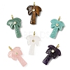 Natural Mixed Stone Carved Pendants G-C282-04-1