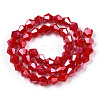 Opaque Solid Color Electroplate Glass Beads Strands EGLA-A039-P6mm-A02-3