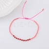 2mm Faceted Natural Tourmaline Beaded Braided Adjustable Bracelets for Women PF2854-2-1