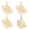 Beebeecraft Brass Micro Pave Clear Cubic Zirconia Universe Space Charms ZIRC-BBC0001-77-1