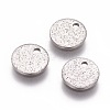 304 Stainless Steel Textured Pendants STAS-I098-01-8mm-P-3