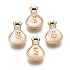 Brass Micro Pave Clear Cubic Zirconia Charms KK-S356-419-NF-1