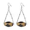 Synthetic Hematite & Acrylic Oval Dangle Earrings EJEW-JE04975-1