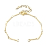 Brass Bar Link Chain Bracelet Making AJEW-JB01219-01-1