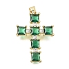 Brass Pave Cubic Zirconia Pendants CU-CBAE7DF-11G-C-2