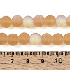 Frosted Transparent Glass Beads Strands GLAA-T032-T8mm-MBB08-4