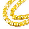 Electroplate Opaque Solid Color Glass Beads Strands EGLA-N002-42-03-3