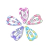 10Pcs 5 Colors Tartan Pattern Epoxy Resin Snap Hair Clip PHAR-P009-01E-2