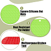6Pcs 6 Colors Square Silicone Hot Mats for Hot Dishes AJEW-DC0001-14-4