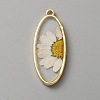 Alloy Epoxy Resin Inner Flower Pendants with Glitter Powder FIND-TAC0039-015G-A-1