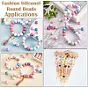 100Pcs 15mm Silicone Beads Multicolor Round Silicone Beads Kit Loose Bulk Silicone Beads for Keychain Making Necklace Bracelet Crafts JX325A-7