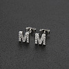 Brass Micro Pave Clear Cubic Zirconia Stud Earrings FS-WGC2F12-13-1