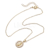Brass Micro Pave Clear Cubic Zirconia Pendant Necklaces NJEW-JN04798-4