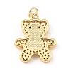 Brass Cubic Zirconia with Shell Pendants KK-K342-07G-2