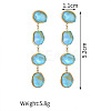 304 Stainless Steel & Glass Dangle Stud Earrings WGE7ABD-01-2