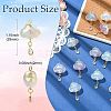 15Pcs 5 Colors Transparent Acrylic with Brass Micro Pave Cubic Zirconia Pendants PALLOY-CJ00190-2