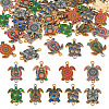  36Pcs 9 Colors Printed Alloy Connector Charms ENAM-TA0001-57-1