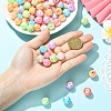 100Pcs 2 Styles AB Color Plated Acrylic Beads SACR-YW0002-05-3
