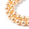 UV Plating Pearlized Glass Pearl Beads Strands GLAA-F128-01A-T6-3