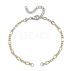 2Pcs Two Tone 304 Stainless Steel Oval Link Chains Bracelet Making AJEW-JB01665-2