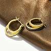 Two-layer Oval Brass Enamel Hoop Earrings EJEW-S252-03D-G-6