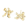 Brass Micro Pave Clear Cubic Zirconia Stud Earring Findings KK-Z106-02G-03-2