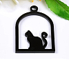 Acrylic Open Back Bezel Pendants SACR-WH0002-03-1