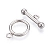Non-Tarnish 304 Stainless Steel Ring Toggle Clasps STAS-A092-09I-P-2
