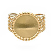 304 Stainless Steel Open Cuff Finger Ring Cabochon Settings STAS-T060-06G-1