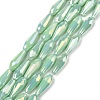 Electroplated Opaque Glass Beads Strands EGLA-L015-FR-B-01-3