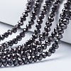 Electroplate Transparent Glass Beads Strands X-EGLA-A034-T10mm-UA08-1