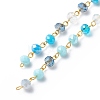 Handmade Electroplate Glass Faceted Rondelle Beaded Chains AJEW-SZ0002-41A-1