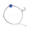 Brass Rhinestone Moon Charm Bracelets BJEW-BB51981-A-1