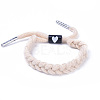 Adjustable Cotton Polyester Yarn Braided Slider Bracelets BJEW-P252-F03-3