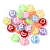 Transparent Spray Painted Acrylic Beads TACR-N018-01-2
