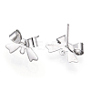 Brass Stud Earring Findings KK-S360-174P-2